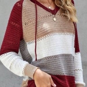 Color Block Hooded Sweater